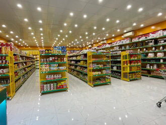 Vinatech cung cấp kệ siêu thị nhiều màu khác nhau theo yêu cầu của khách hàng.